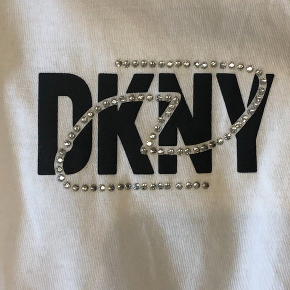 NWT DKNY Women's Logo Sport White Tank Top Tee - Picture 2 of 10